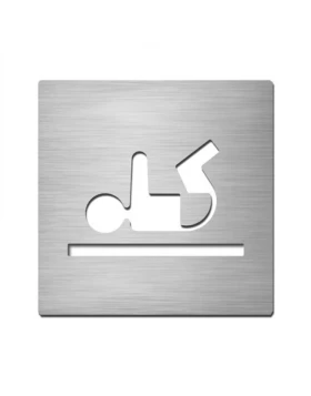 Αυτοκόλλητη Ένδειξη Αλλαγή Πάνας σειρά 0505 σε Ανοξείδωτο (12cm) (Image 1)