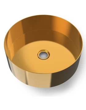 Νιπτήρας Επικαθήμενος Voss Milo PVD V1033-211 Gold Brushed (Φ.33cm)