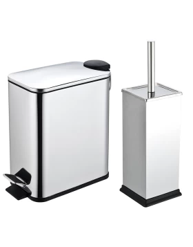 Σετ Χαρτοδοχείο 5lt & Πιγκάλ σειρά 02124 σε Χρώμιο Γυαλιστερό (Soft Close) (Image 1)