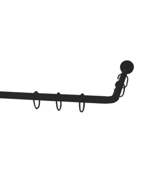 Βραχίονας Μπάνιου Γωνιακός σειρά 1270 Μαύρο (90x90cm ή 170x80cm)