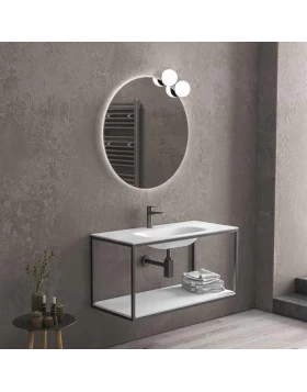 Έπιπλο Μπάνιου Κρεμαστό Karag New Sospeso 100 Μαύρο Ματ (100x46cm) (Image 1)