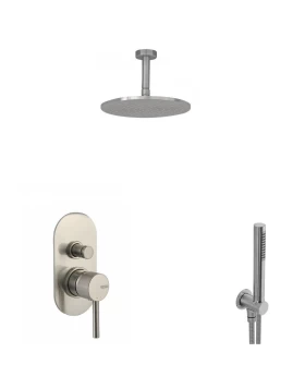 Σετ Ντουζ Εντοιχισμού Οροφής Armando Vicario Industrial 512050D-110 σε Ανοξείδωτο Ματ (2 Εξόδων) (Image 1)