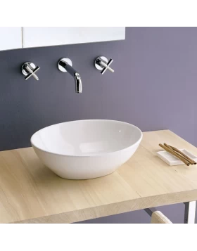 Νιπτήρας Επικαθήμενος Scarabeo Ovo 8011-300 Λευκό (41x33.5cm) (Image 1)