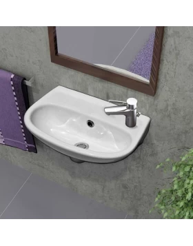 Νιπτήρας Κρεμαστός Serel 1301-300 Λευκό (40x25cm) (Image 1)