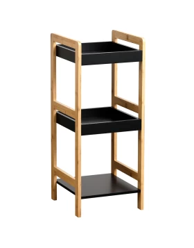 Έπιπλο 3 θέσεων bamboo με mdf σειρά 9965 Μαύρο (33x33x80cm) (Image 1)