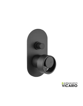 Μίκτης εντοιχισμού 2 εξόδων με Εκτροπέα Armando Vicario Halo 515050D-400 Μαύρο Ματ (Image 1)