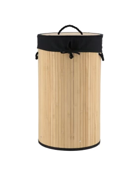 Καλάθι Aπλύτων Bamboo σειρά 8444 Μαύρο Μπεζ (35x60cm)