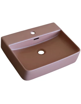 Νιπτήρας Επικαθήμενος Ceramita σειρά Slim 50 Καφέ Ματ (50x42cm) (Image 1)