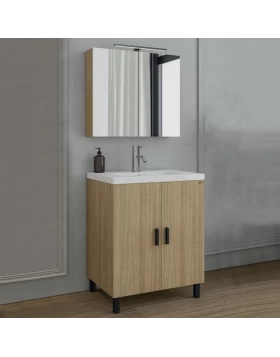 Έπιπλο με 2 Ντουλάπια & Καθρέφτη με Ντουλάπι Drop Roma 50 Slavonia Oak 5FRM050SO (50x39cm) (Image 1)