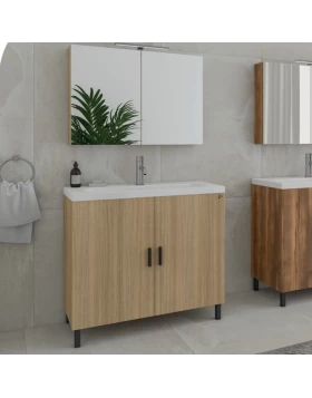 Έπιπλο με 2 Ντουλάπια & Καθρέφτη με Ντουλάπι Drop Roma 80 Slavonia Oak 5FRM080SO (80x39cm) (Image 1)