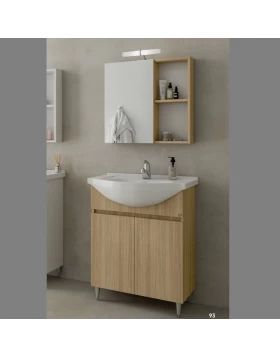 Έπιπλο Δαπέδου με 2 Ντουλάπια & Καθρέφτη με Ντουλάπι Drop Alfa 65 Slavonia Oak (62x33cm) (Image 1)