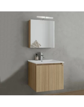 Έπιπλο με 1 Ντουλάπι & Καθρέφτη με Ντουλάπι Drop Verona 40 Slavonia Oak 5FVR040SO (41x41cm) (Image 1)