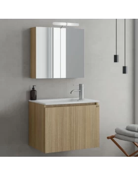 Έπιπλο με 2 Ντουλάπια & Καθρέφτη με Ντουλάπι Drop Verona 55 Slavonia Oak 5FVR055SO (55x35cm) (Image 1)