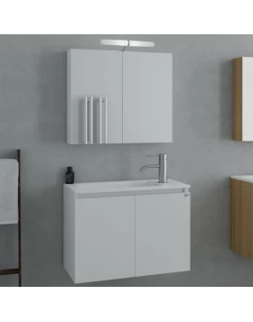 Έπιπλο με 2 Ντουλάπια & Καθρέφτη με Ντουλάπι Drop Verona 55 Λευκό 5FVR055WH (55x35cm) (Image 1)