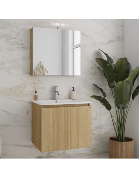 Έπιπλο με 2 Ντουλάπια & Καθρέφτη με Ντουλάπι Drop Verona 60 Slavonia Oak 5FVR060SO (60x45cm) (Image 1)