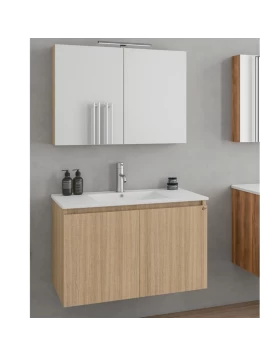 Έπιπλο με 2 Ντουλάπια & Καθρέφτη με Ντουλάπι Drop Verona 75 Slavonia Oak 5FVR0750SO (75x45cm) (Image 1)