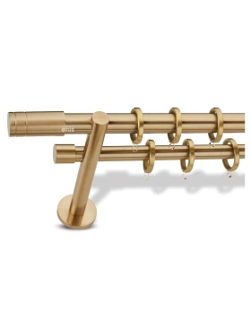 Κουρτινόξυλα Χρυσά Μεταλλικά Φ.25 Domus Τάπα Ρίγα 6701-02-1 Όρο Ματ (Μονό ή Διπλό) (Image 1)