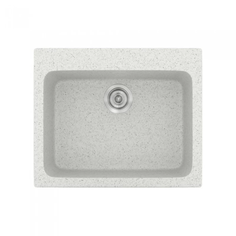 Νεροχύτες Γρανίτη Συνθετικοί Sanitec 331 σε χρώμα 01. Granite White (60x50cm)