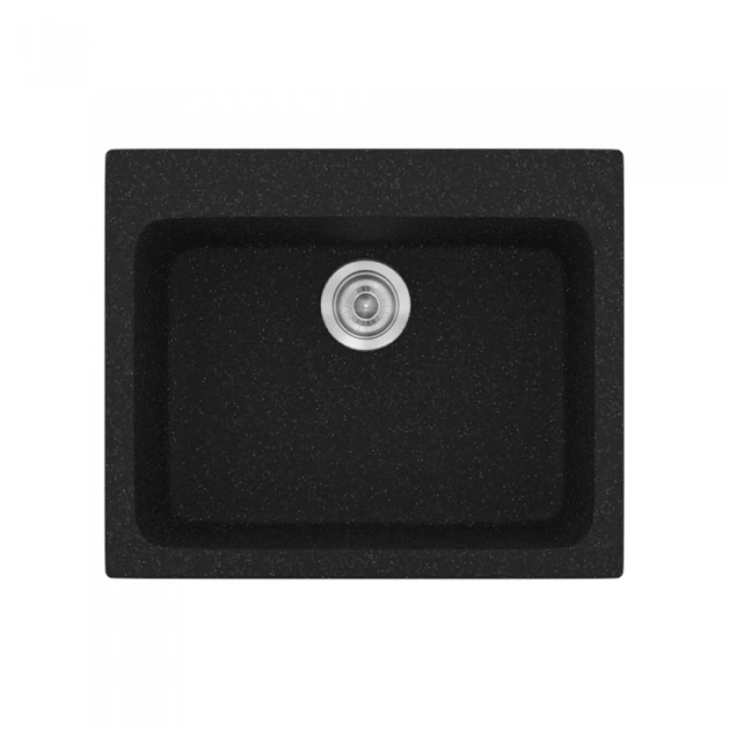 Νεροχύτες Γρανίτη Συνθετικοί Sanitec 331 σε χρώμα 05. Granite Black (60x50cm)