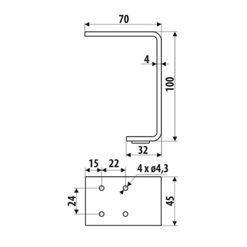 Πόδια Επίπλων Roline σειρά 0203-100 Χρυσό Ματ (Ύψος 10cm)