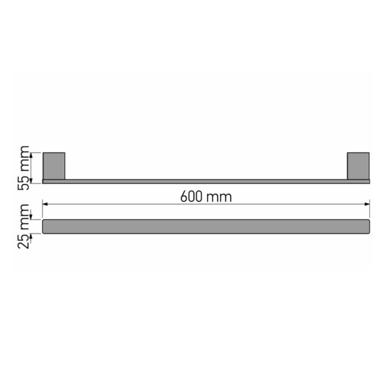 Πετσετοθήκη Μπάνιου Sanco σειρά Agora 120604-60-M101 Λευκό Ματ (Μήκος 60cm)