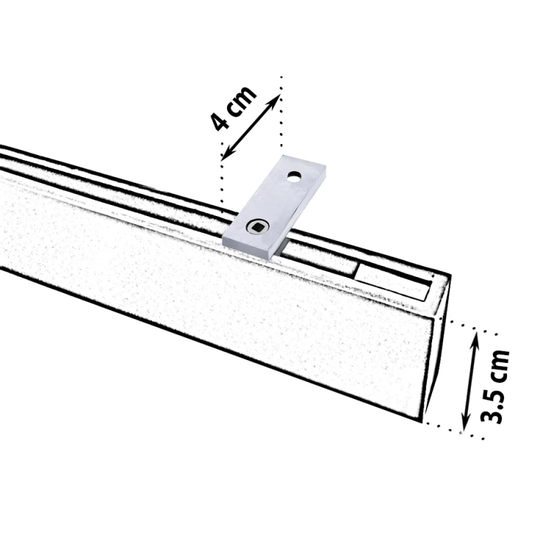 Σιδηρόδρομος Οροφής Πλακέ Astoria σε Inox Γυαλιστερό (Image 2)