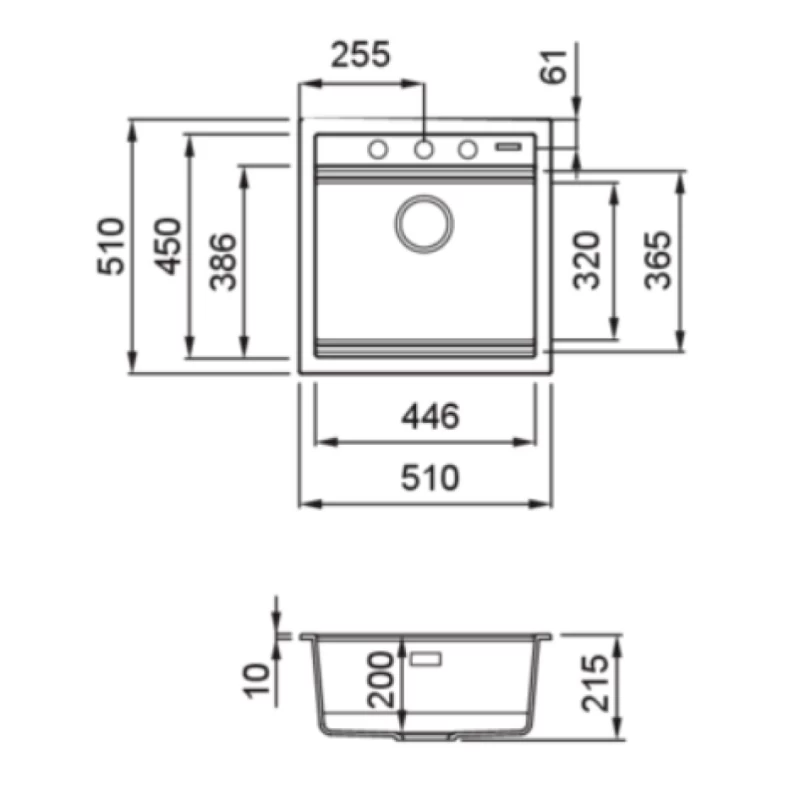 Νεροχύτες Γρανίτη Elleci σειρά Best Workstation 104 Μαύρο Black K86 (51x51cm)