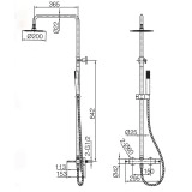 Στήλη Ντους 2 εξόδων Imex Delos BDD055/OC Χρυσό Ματ PVD 316 (Ρυθμιζόμενου Ύψους 88-124cm)