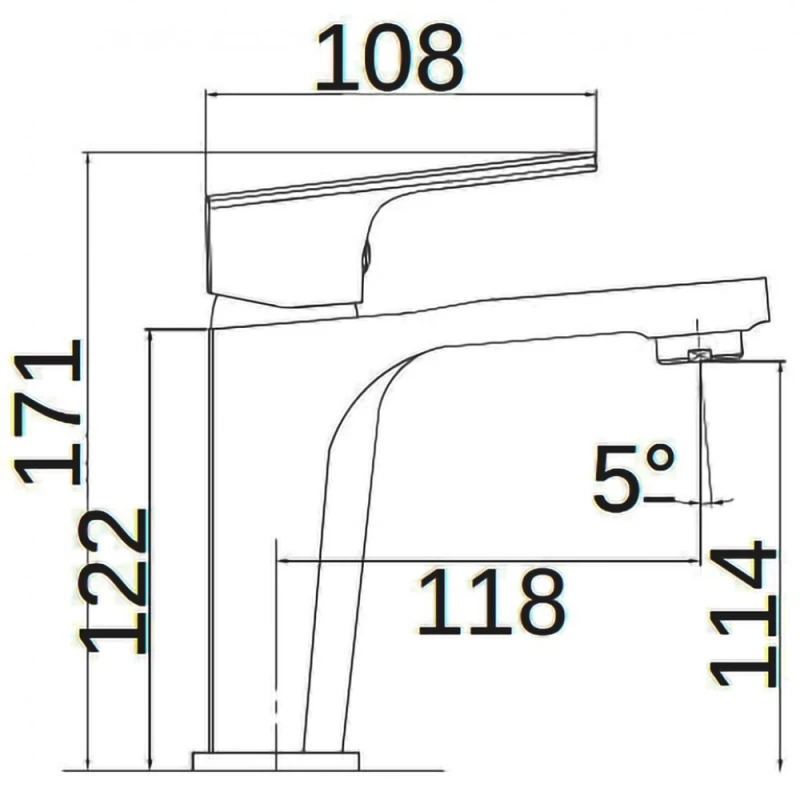 Μπαταρία Νιπτήρος Imex Bali BDI017-1 Χρωμέ (Ύψος 17.1cm)