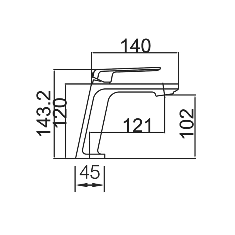 Μπαταρία Νιπτήρος Imex Fiyi BDF016-1 Λευκό Ματ (Ύψος 14.3cm)