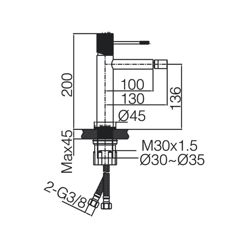 Μπαταρία Μπιντέ Imex Line BDD038-2NQ Σατινέ Ματ (Ύψος 20cm) (Image 2)