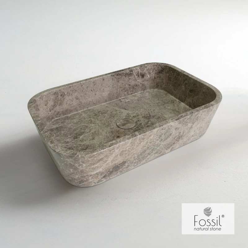 Νιπτήρας Μαρμάρινος Fossil Gaia Marble DS50-524 Emperador Pale (50x38cm)