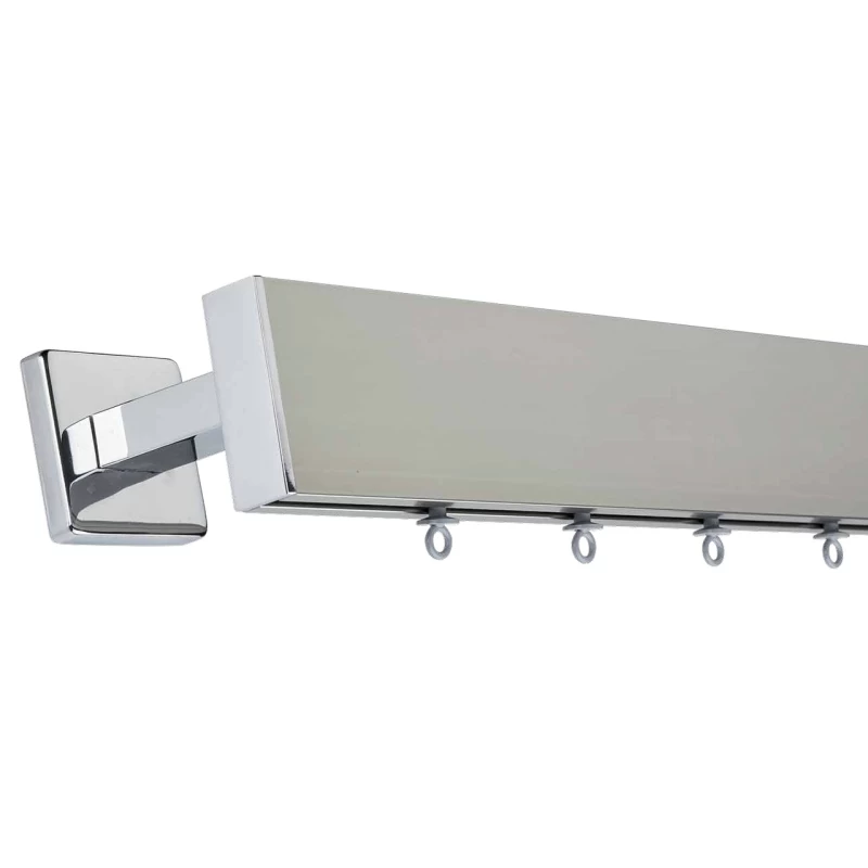 Σιδηρόδρομος Κουρτίνας 5.3cm Domus Simple με Χρώμιο Στηρίγματα & Χρώμιο Τάπες (Image 1)