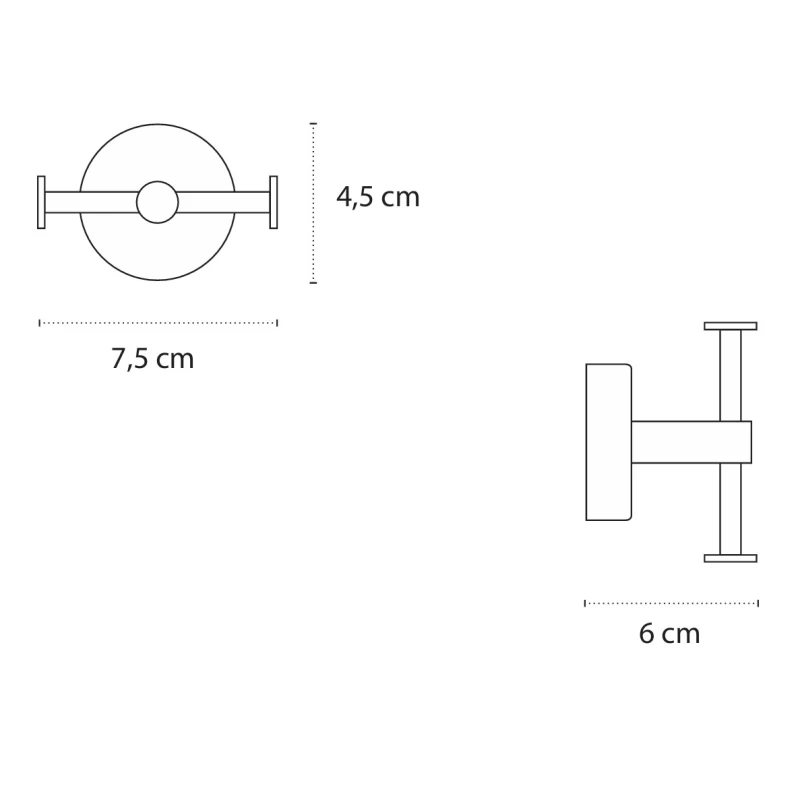 Άγκιστρο Διπλό Karag Moderno Satine 222299 Matt Inox (Αυτοκόλλητο ή Βιδωτό)