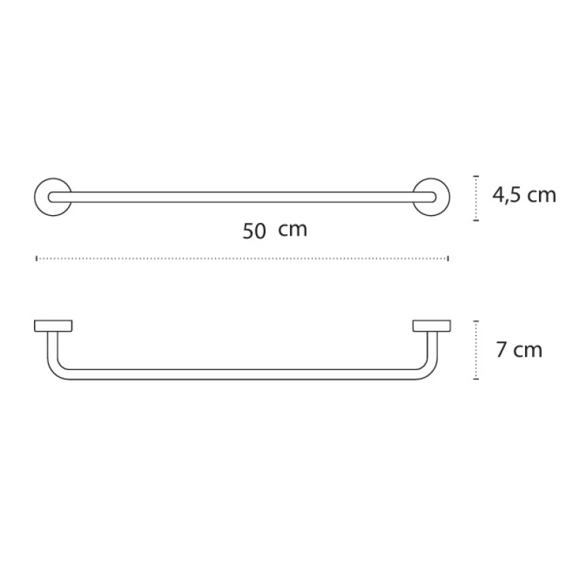 Πετσετοκρεμάστρα 50cm Karag Moderno Satine 225099 Matt Inox (Αυτοκόλλητο ή Βιδωτό)