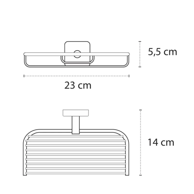 Σαπουνοθήκη 23cm Karag Quattro Satine 430499 Ανοξείδωτο Ματ (Αυτοκόλλητο ή Βιδωτό) (Image 2)