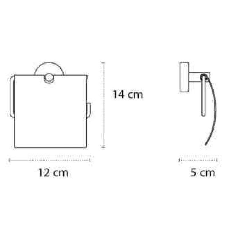 Χαρτοθήκη Karag Moderno Nero 240355 Μαύρο Ματ (Αυτοκόλλητο ή Βιδωτό) (Image 2)