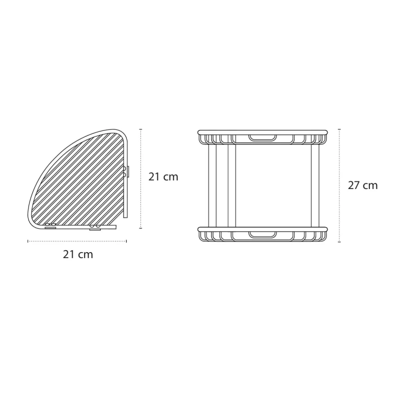 Γωνιακό Διπλό καλάθι Karag Reti Bianco Opaco 96377766 σε Λευκό Ματ (21x21x27cm) (Image 2)