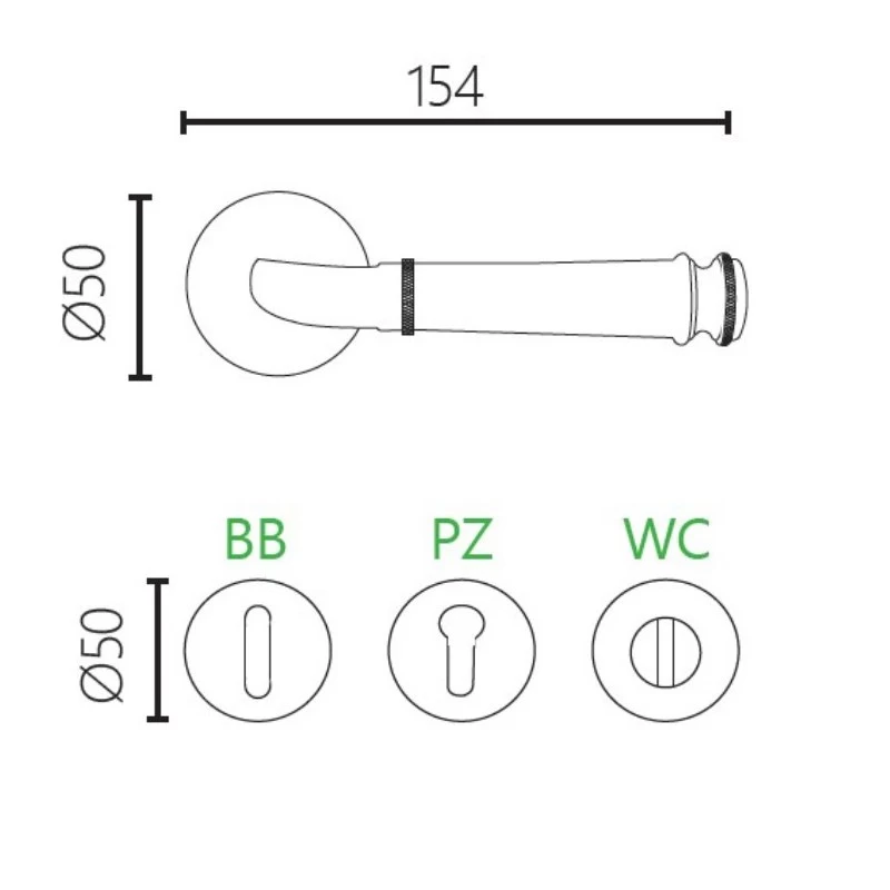 Πόμολα Πόρτας ILAVIO χειρολαβές με ροζέτα 2601 Μπρονζέ  (Image 2)