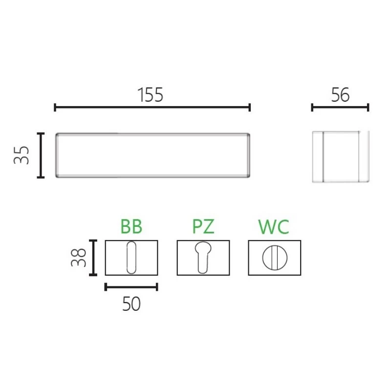 Πόμολα Πόρτας ILAVIO χειρολαβές με ροζέτα 2356 Μπρονζέ  (Image 2)