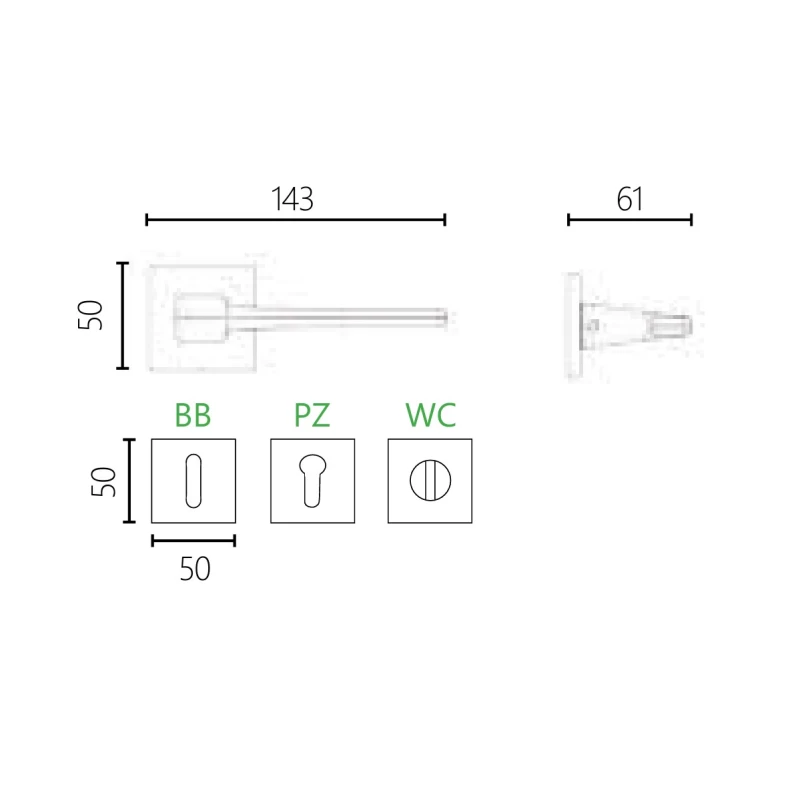 Πόμολα Πόρτας ILAVIO χειρολαβές με ροζέτα 2846 Dark Bronze (Image 2)