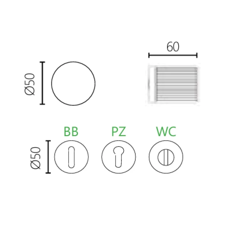 Πόμολα Πόρτας ILAVIO χειρολαβές με ροζέτα 2711 Black Nickel Κανελάζ (Image 2)