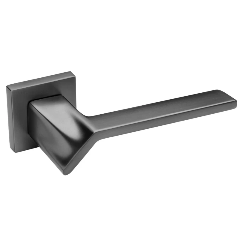 Πόμολα Πόρτας χειρολαβές με ροζέτα 805 Γκρι Σατινέ (Image 1)