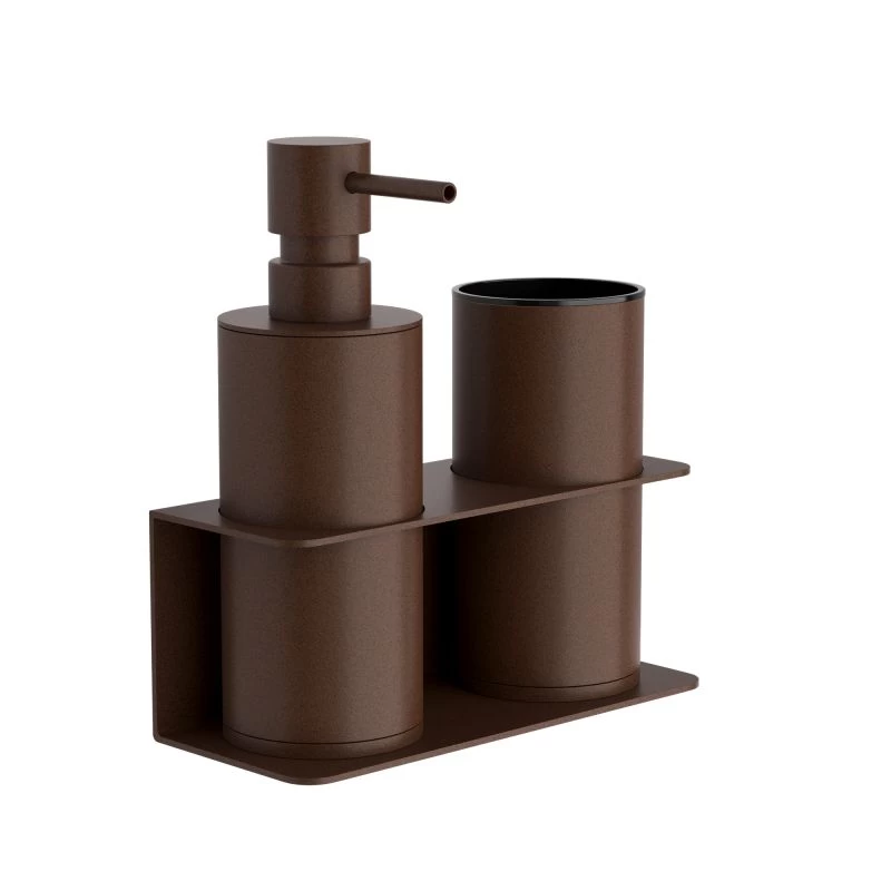 Επιτοίχια Dispenser & Ποτηροθήκη - Matt Wenge, Pam & Co, W17 x D7 x H19 (cm), 80-943 (Image 1)