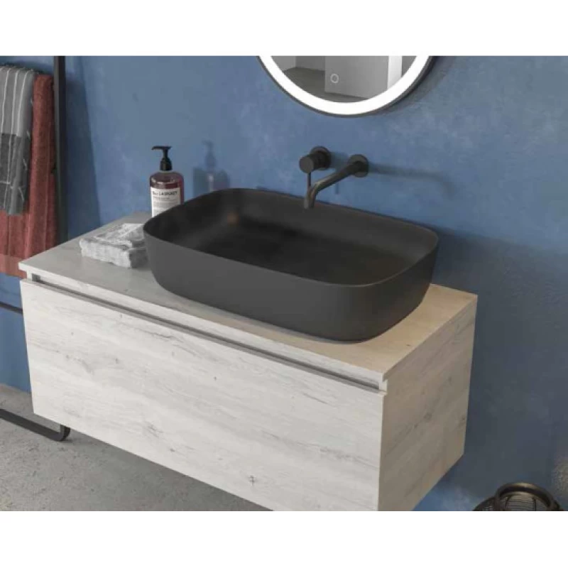 Έπιπλο με 1 Συρτάρι Premium Line Ice Oak & Surface (100x40cm) (Image 2)