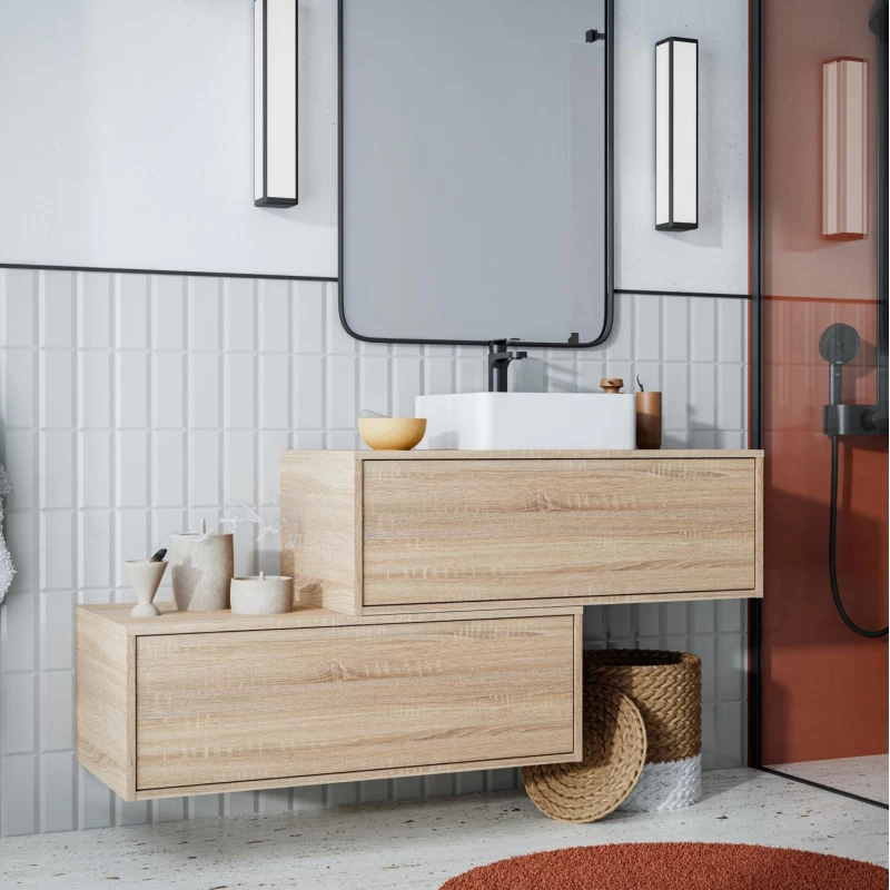 Έπιπλο με 2 Συρτάρια Premium Line Double Honey Wood (80x46.5cm) (Image 1)