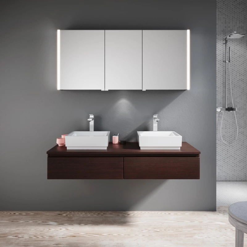 Έπιπλο με 2 Συρτάρια Premium Line Wood Dark Walnut (155x45cm) (Image 1)