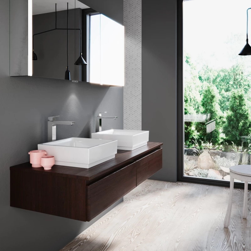 Έπιπλο με 2 Συρτάρια Premium Line Wood Dark Walnut (155x45cm) (Image 2)