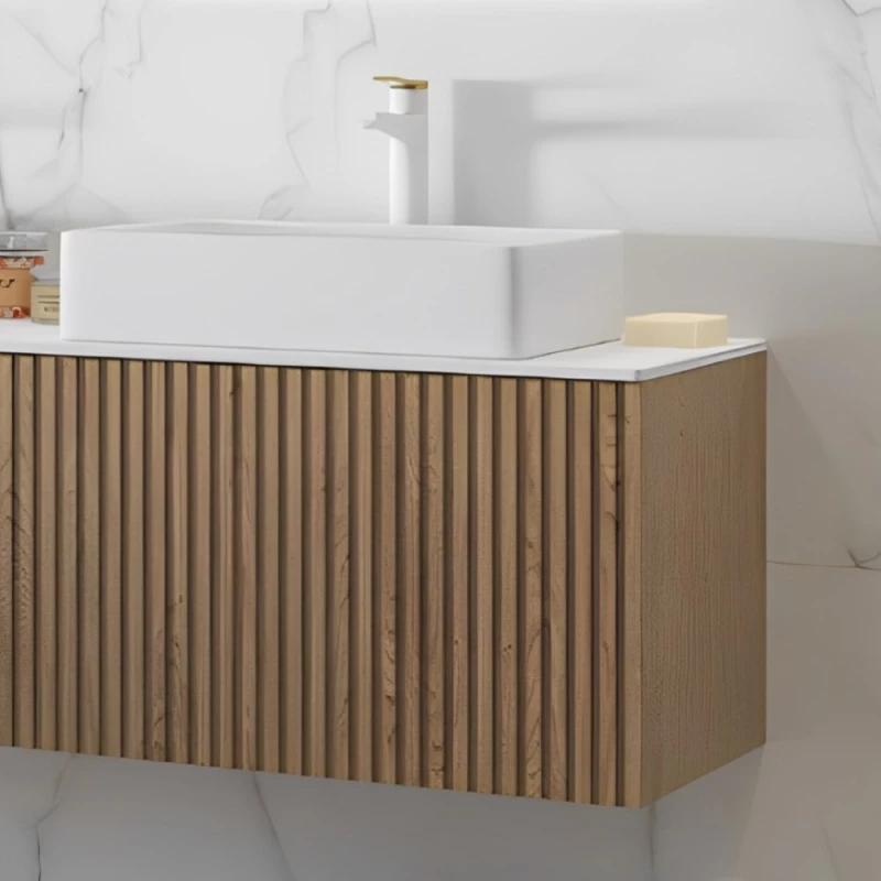 Έπιπλο Κόντρα Πλακέ με 2 Συρτάρια Push & Top Λευκή Ματ Επιφάνεια (140x45.5cm) (Image 2)