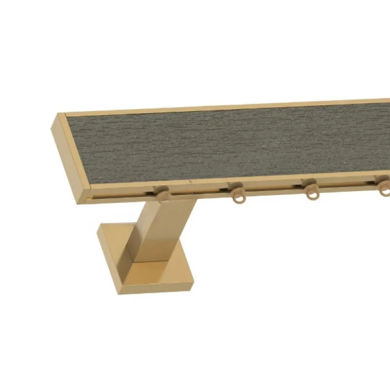 Σιδηρόδρομος Κουρτίνας 6cm Domus Nois Όρο Ματ με Ένθετο Ξύλο G64 (Image 1)